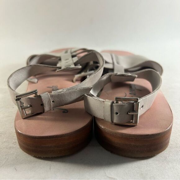 NEW Free People Long Weekend Leather Sandals Off White Size EU 39 US 8.5 - Picture 4 of 9